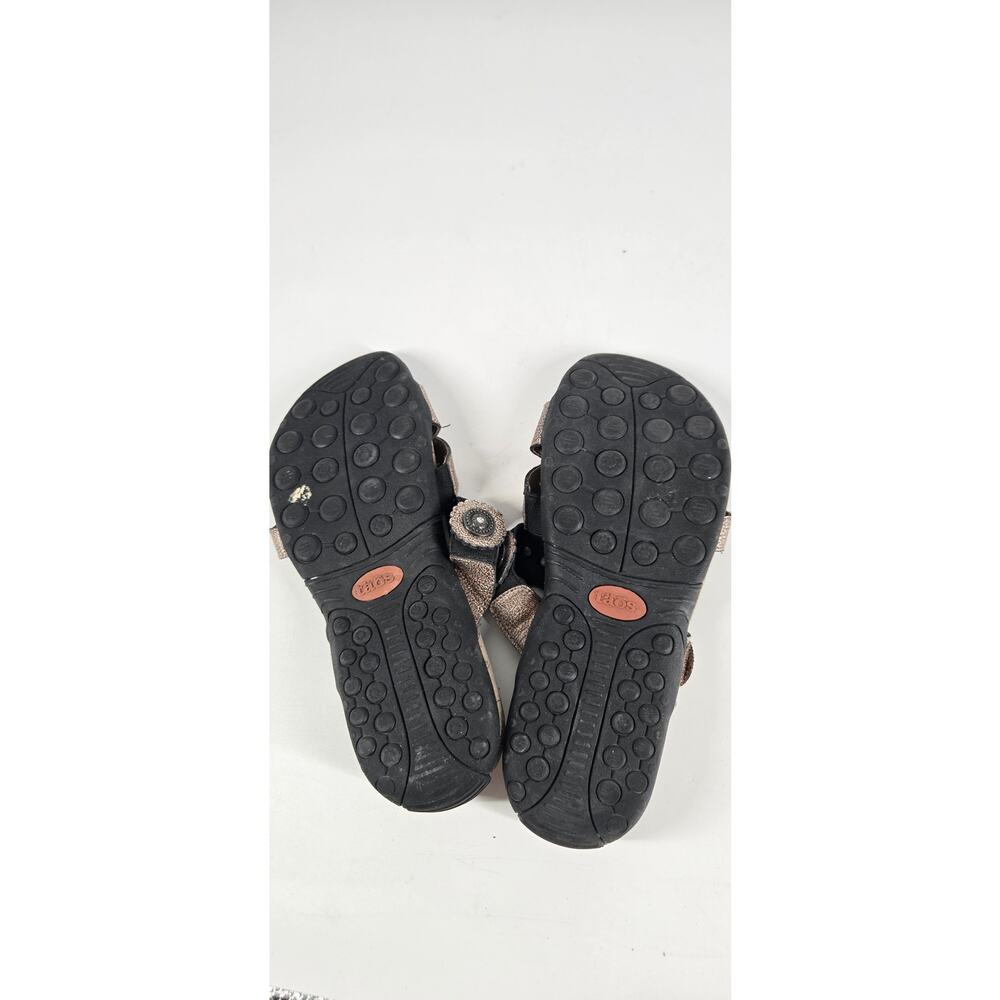 Taos OASIS Metallic Gold Leather Strappy Slip On Slides Sandals Womens 9 Comfort - Picture 4 of 4